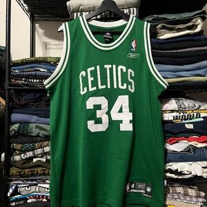 Reebok Green & White Celtics #34 Basketball Jersey